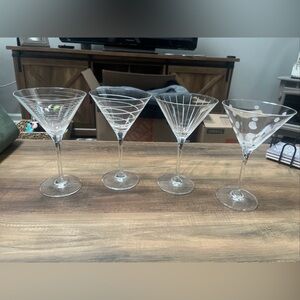 Mikasa Cheers Set of 4 Stemmed Martini Glasses-Great Used Condtion